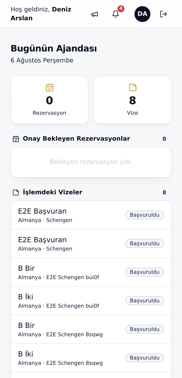 Saha (Bugün) mobil ekranı